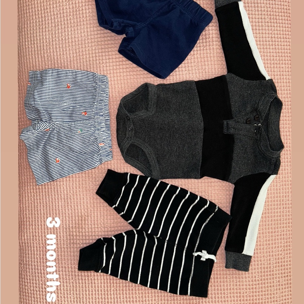 Baby Outfit Set with Striped Pants and Bodysuit